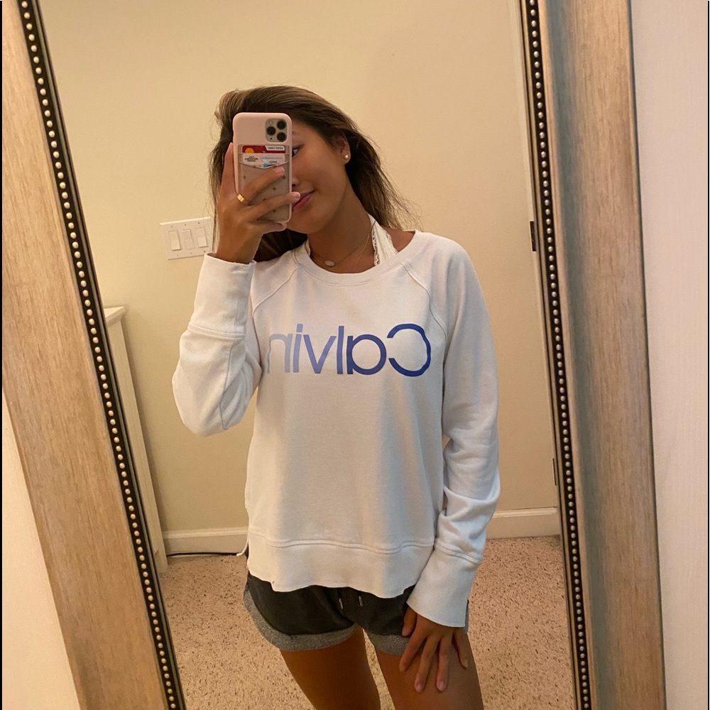 white calvin klein crewneck